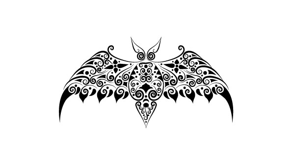 Fledermaus-schwarz-weiß