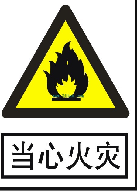 Vorsicht bei Feuer Logo Vektor