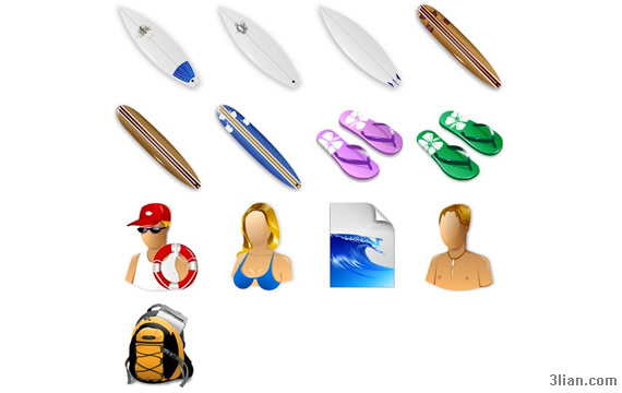 iconos de png de surf playa