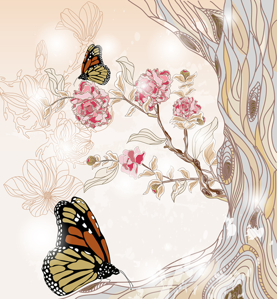 ilustraciones de hermosa mariposa