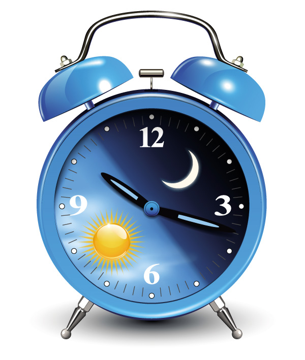 jam alarm indah kartun biru