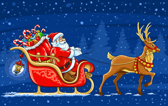 piękna ilustracja Boże Narodzenie santa Claus