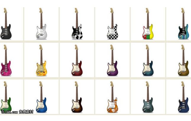 Beautiful Color Guitar Icon Png