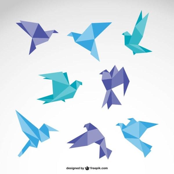 hermoso origami de aves