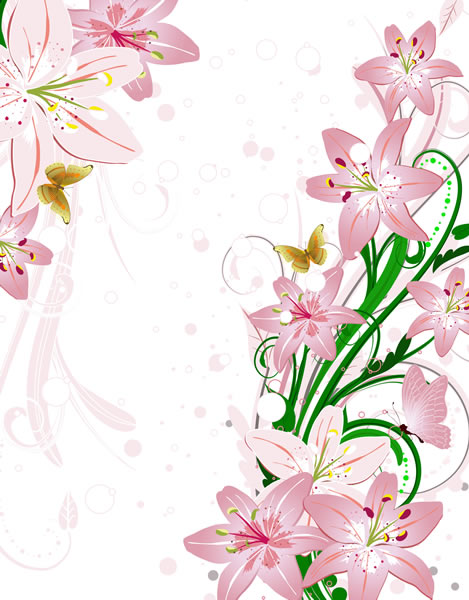 latar belakang bunga lily pink yang indah