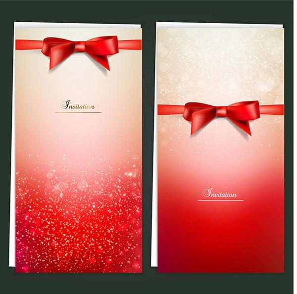 Beautiful Red Ribbon Cards
