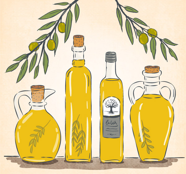 wunderschön bemalt mit Olivenöl