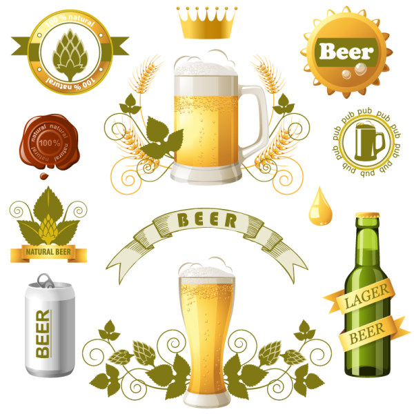 modèles de conception de bière étiquette logo