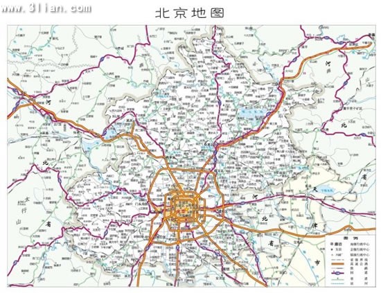 mapa de la ciudad de Beijing