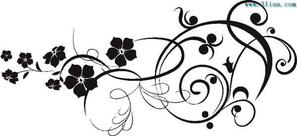 patrón de flor blanco y negro