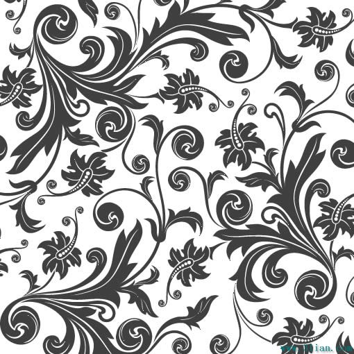 patrón de flor blanco y negro