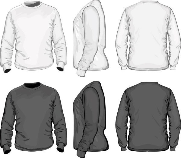 modelli di bianco e nero manica lunga t camicia