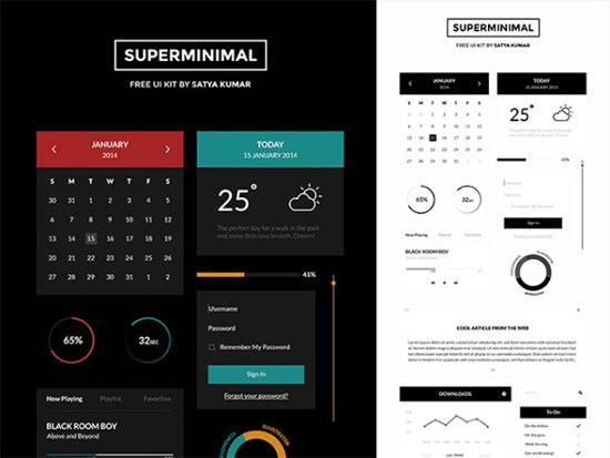 Black And White Mobile Ui Interface Psd Layered Material