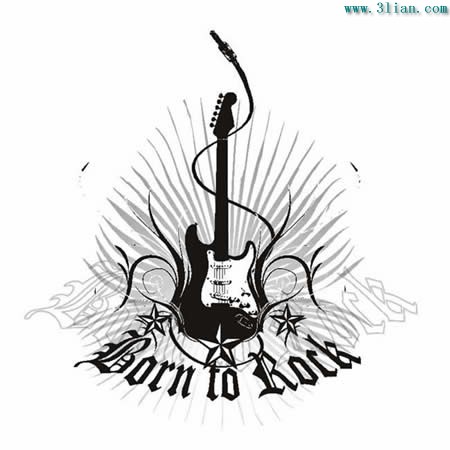 Guitarra instrumentos musicales blanco y negro