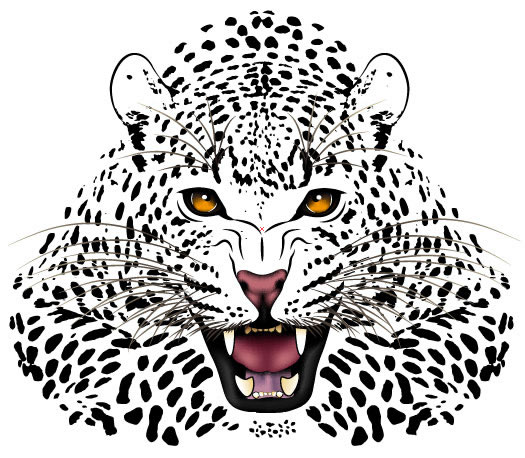 черно-белый пятнистый леопард