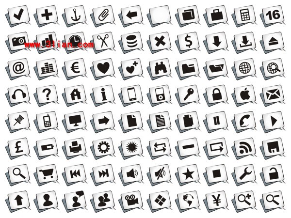 schwarz / weiß Stil Web PNG-icons