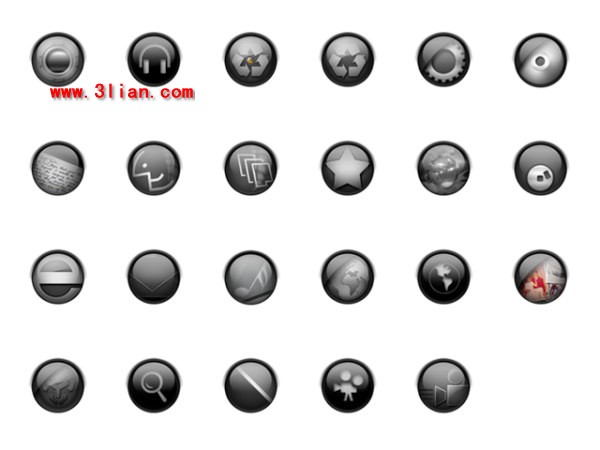 Icone del desktop computer cerchio nero