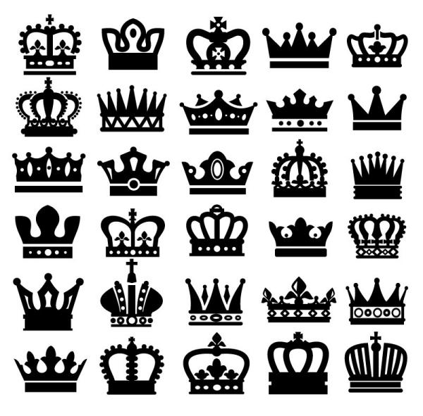 ícones de coroa preta