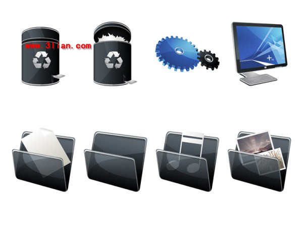 Black Hp Computer Vista Style Icons
