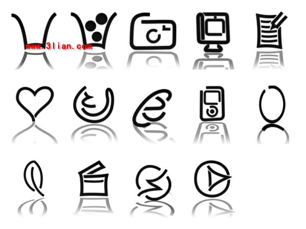 schwarze Linie-System-icons