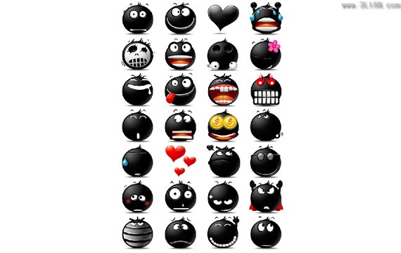 Black Round Face Expression Icon Png
