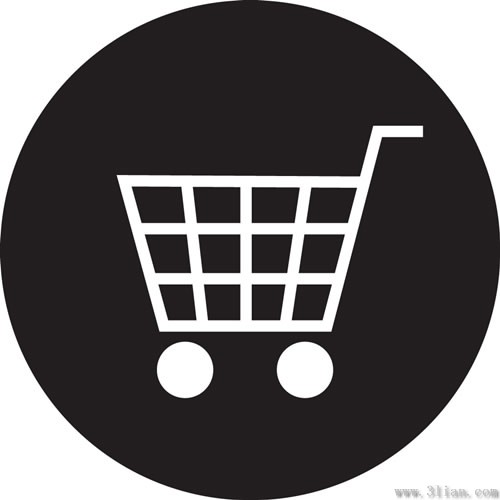 Schwarze shopping Einkaufswagen-Symbol