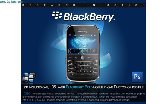 BlackBerry ui interfaz psd