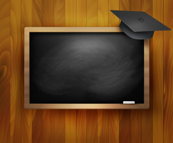 Blackboard und Doktoranden hustet background