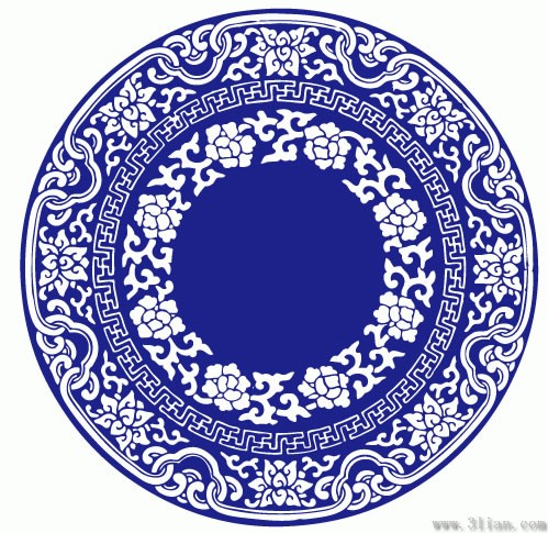blaue und weiße Porzellan-Muster