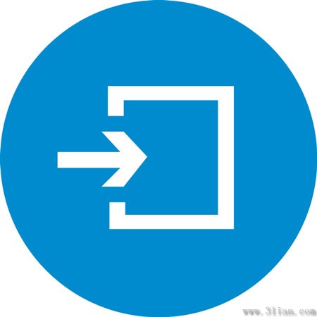 Синяя стрелка символ значка материал