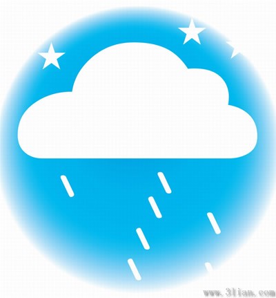Blue Background Light Rain Icon