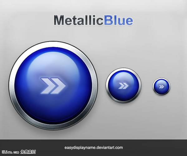 파란색 원 버튼 아이콘 psd 계층화 된 템플릿