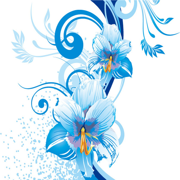 蓝色典雅的图案的花边