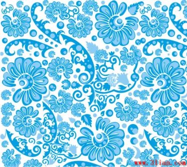 patrón de flor azul