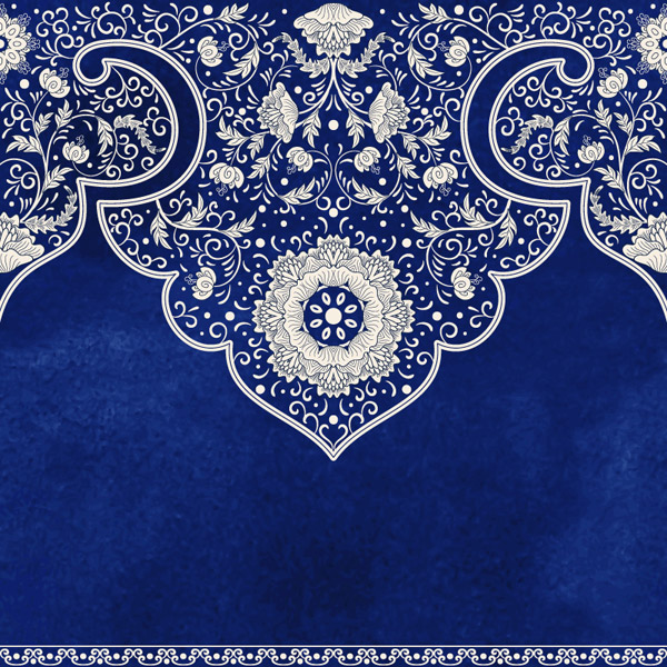 Blue Flower Pattern Cards