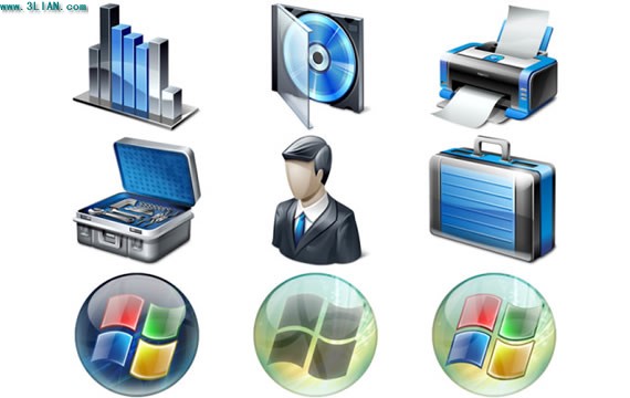 niebieski szary png ikony dla systemu komputerowego