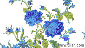 niebieski ręcznie malowane kwiaty