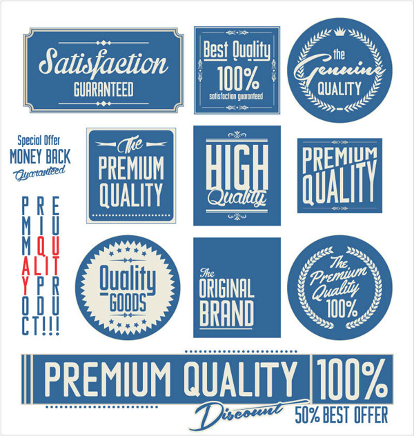 Blue High Quality Promotional Label