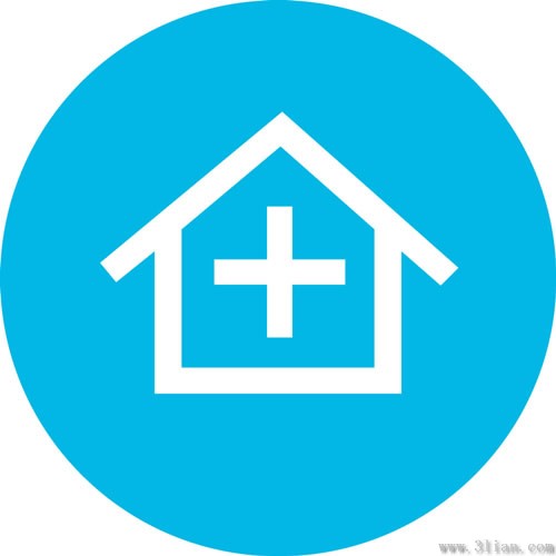 icône de la maison bleue