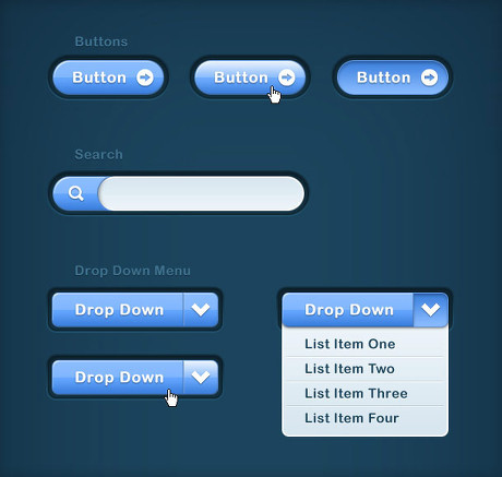 Blue Modern Ui Interface Design Psd Layered Templates