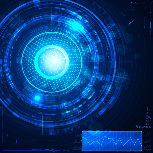 blaue Runde Technologie-Hintergrund