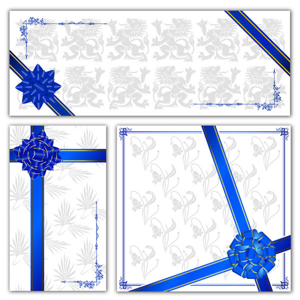 الشريط الحرير الأزرق هدية مربع