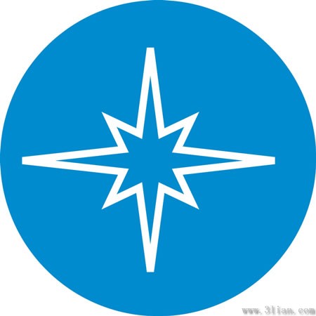 Голубая звезда форме значок материал