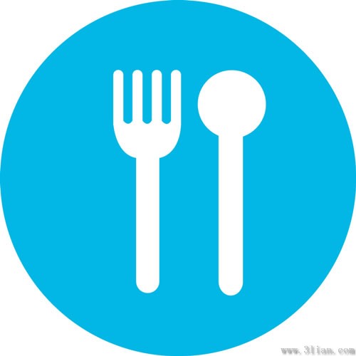 ícones de utensílios de mesa azul