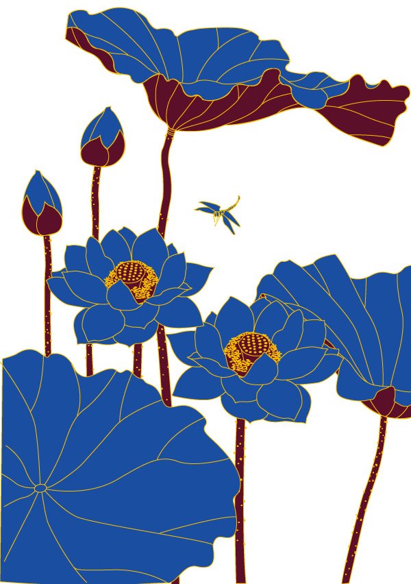 vecteur bleu fleurs