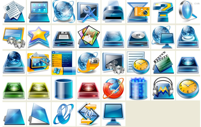 biru vista desktop ikon