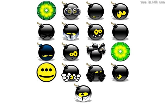 Bomb Face Icon Ico