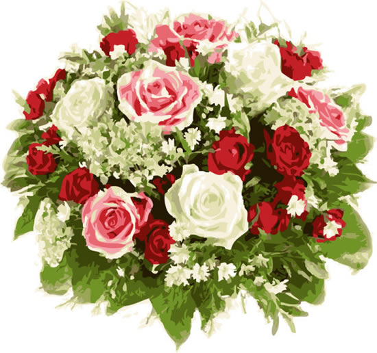 bouquets de pétales de roses en fleurs