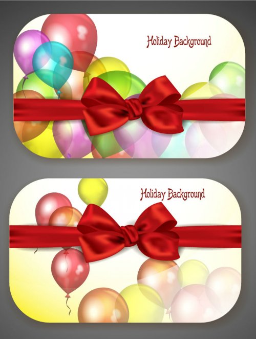 Bows Decorate The Card Background