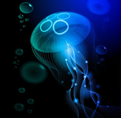 ubur-ubur biru cerah